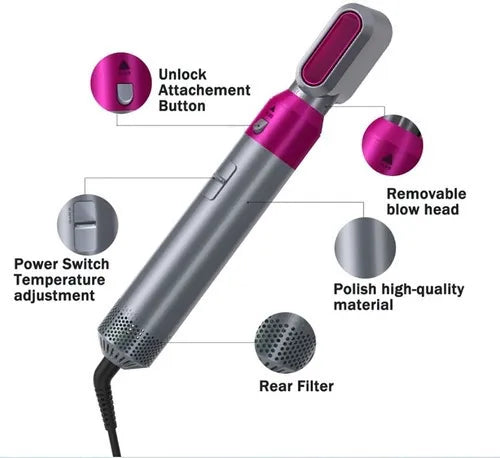 Cepillo Secador 5 En 1